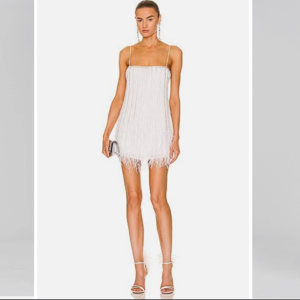 Retrofete Rubina Sequin Feather Dress